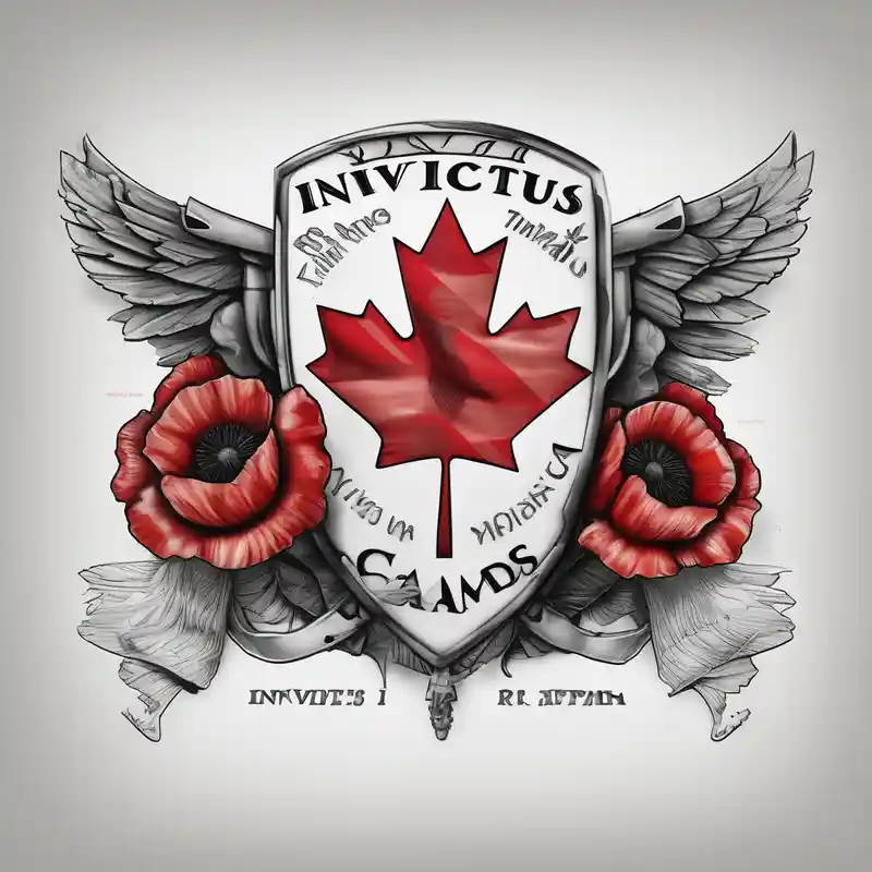 realistic style Second Skin Tattoo Ideas in 2025 about I AM Invictus Games tattoo with Canada and UK flag. Include poppies and RAF logo second skin tattoo and I AM Invictus Games tattoo with Canada and UK flag. Include poppies and RAF logo second skin tattoo